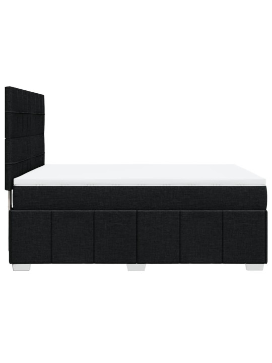 Box spring postel s matrací černá 140x200 cm textil