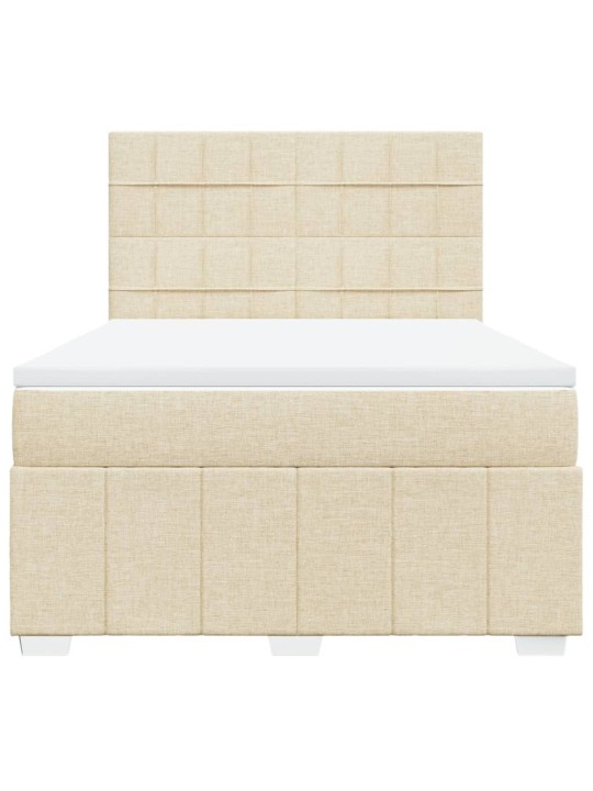 Box spring postel s matrací krémová 140x200 cm textil