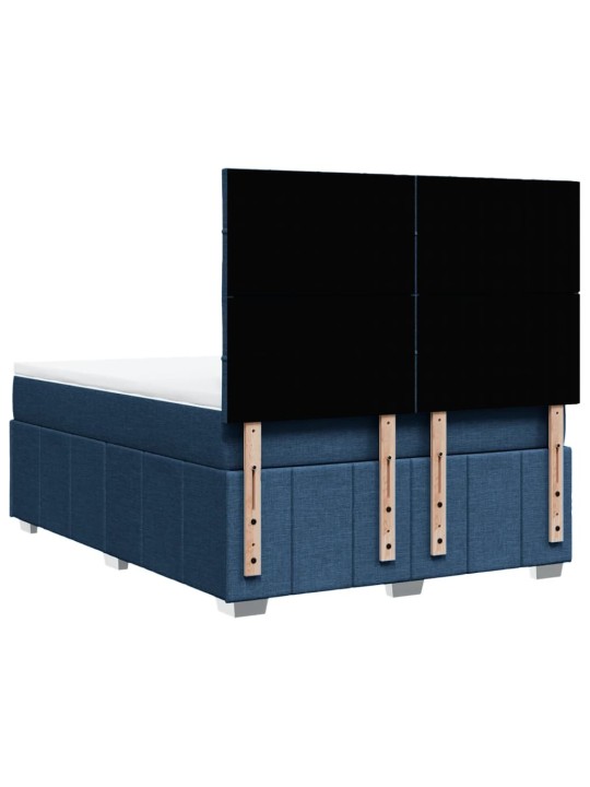 Box spring postel s matrací modrá 140x200 cm textil