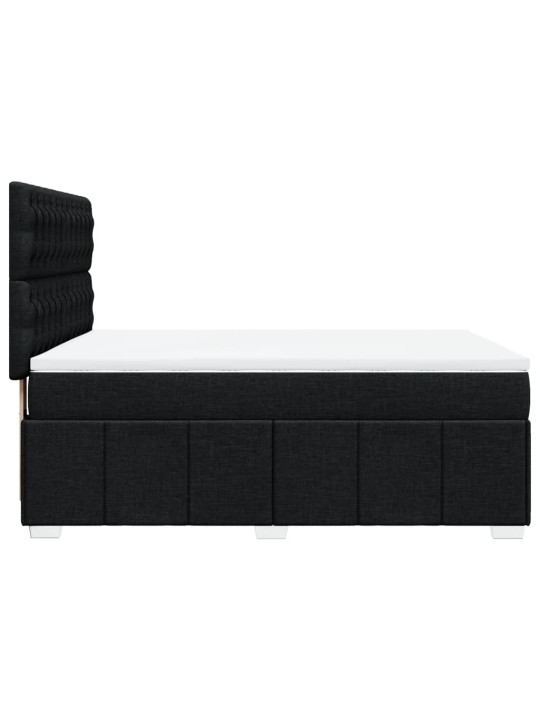 Box spring postel s matrací černá 140x200 cm textil