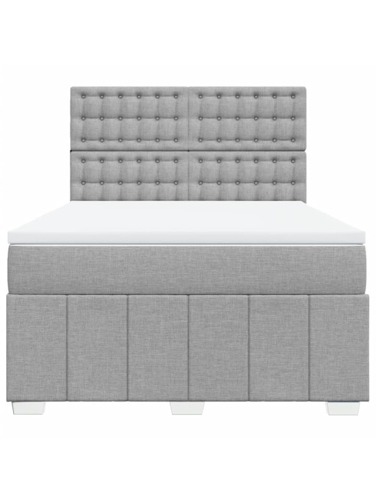 Box spring postel s matrací světle šedá 140 x 200 cm textil
