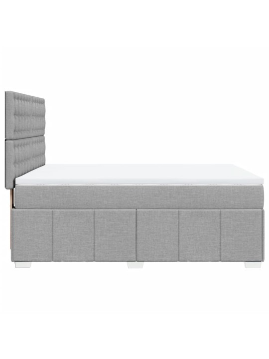 Box spring postel s matrací světle šedá 140 x 200 cm textil