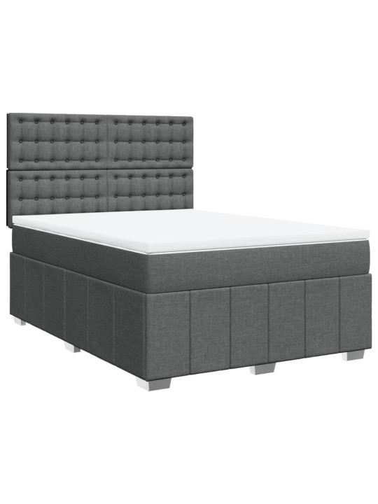 Box spring postel s matrací tmavě šedá 140x200 cm textil
