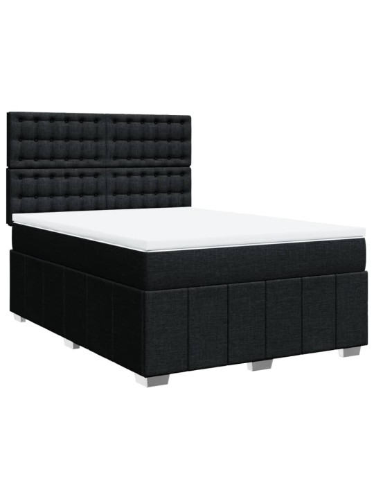 Box spring postel s matrací černá 140x200 cm textil