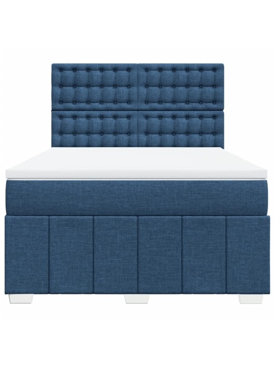 Box spring postel s matrací modrá 140x200 cm textil