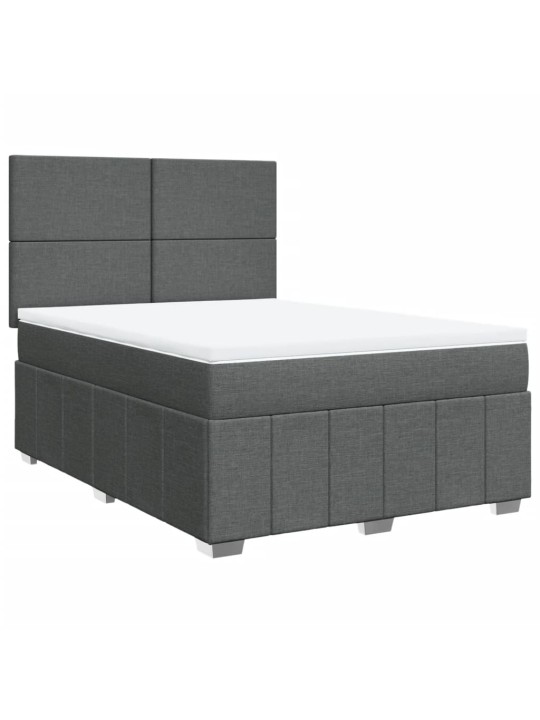 Box spring postel s matrací tmavě šedá 160x200 cm textil