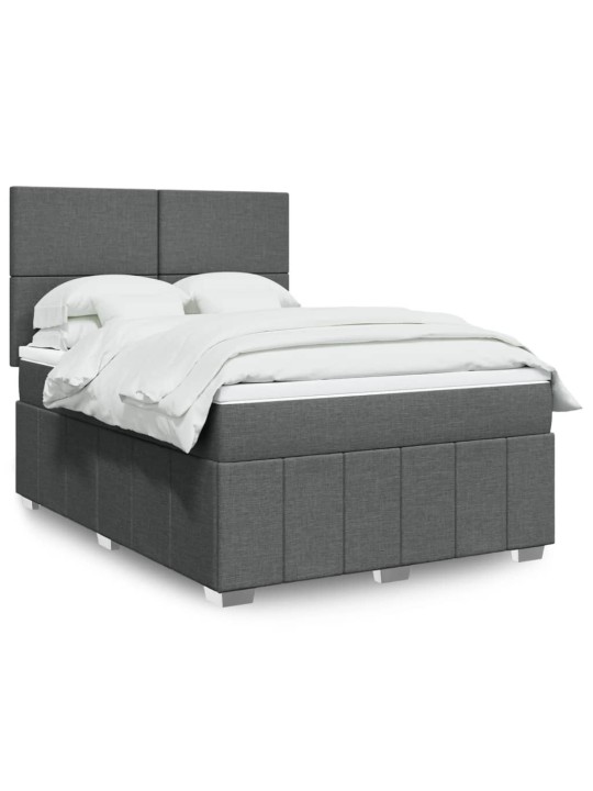 Box spring postel s matrací tmavě šedá 160x200 cm textil