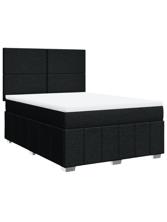 Box spring postel s matrací černá 160x200 cm textil