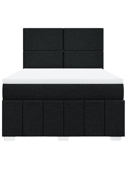 Box spring postel s matrací černá 160x200 cm textil