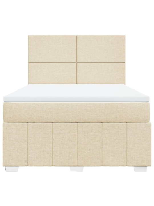 Box spring postel s matrací krémová 160x200 cm textil