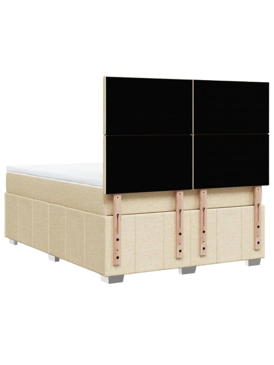 Box spring postel s matrací krémová 160x200 cm textil