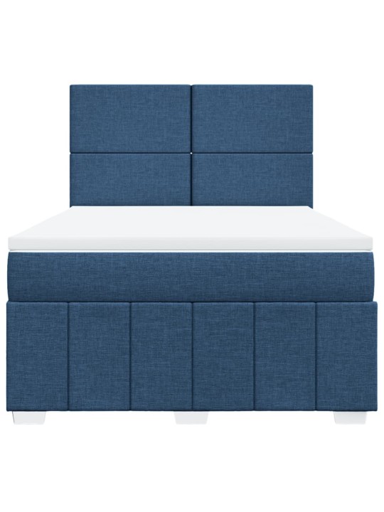Box spring postel s matrací modrá 160x200 cm textil