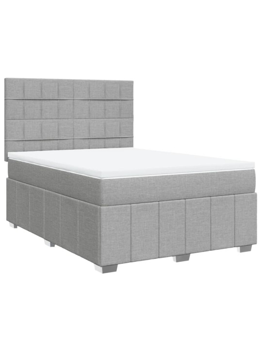 Box spring postel s matrací světle šedá 160 x 200 cm textil