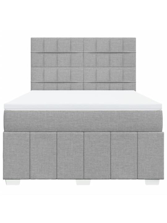 Box spring postel s matrací světle šedá 160 x 200 cm textil