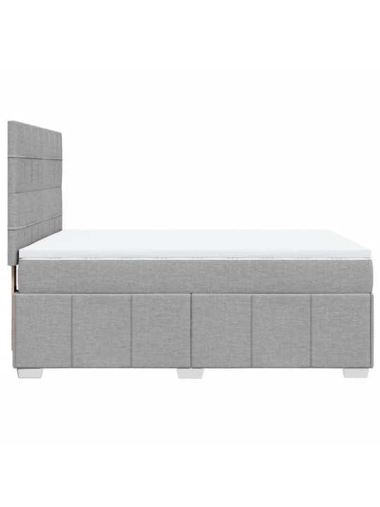 Box spring postel s matrací světle šedá 160 x 200 cm textil