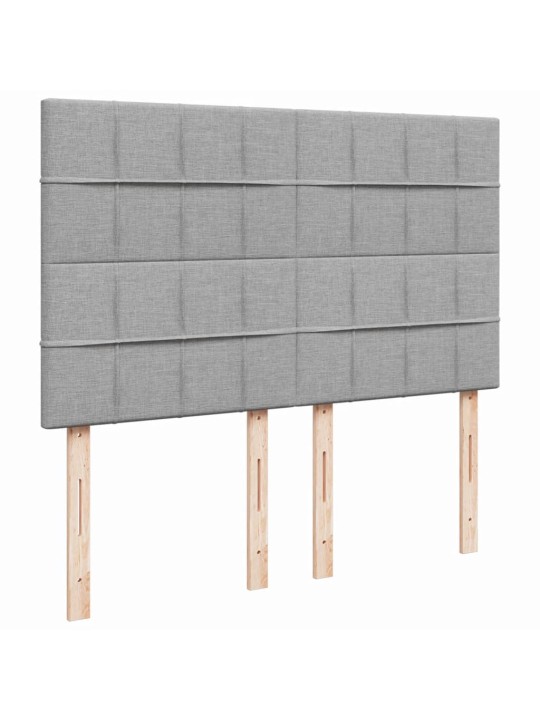 Box spring postel s matrací světle šedá 160 x 200 cm textil