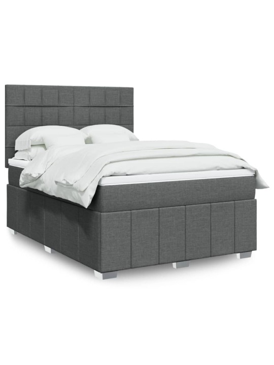 Box spring postel s matrací tmavě šedá 160x200 cm textil