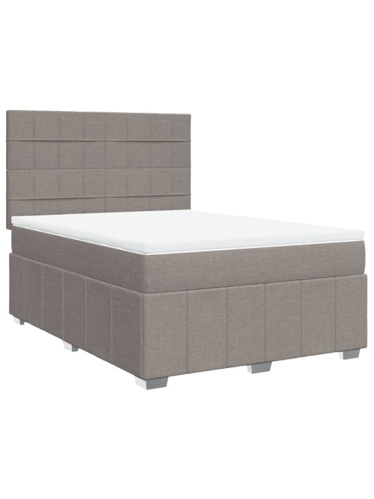 Box spring postel s matrací taupe 160x200 cm textil