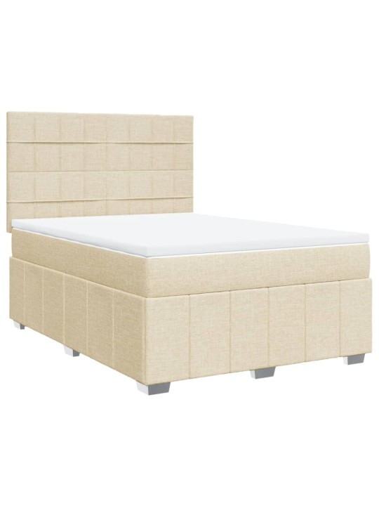 Box spring postel s matrací krémová 160x200 cm textil
