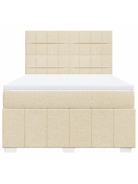 Box spring postel s matrací krémová 160x200 cm textil