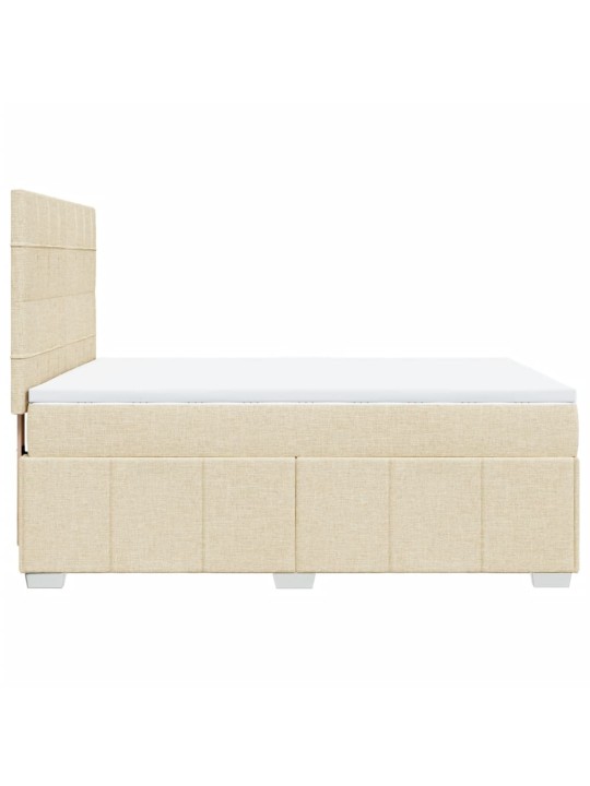 Box spring postel s matrací krémová 160x200 cm textil
