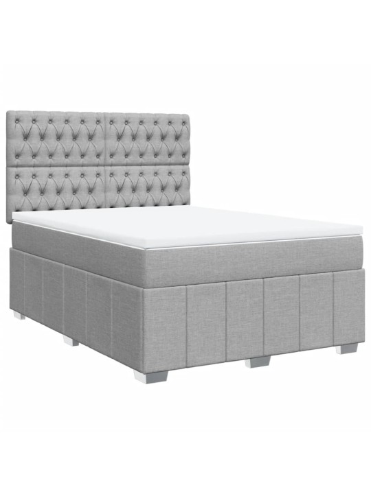 Box spring postel s matrací světle šedá 160 x 200 cm textil