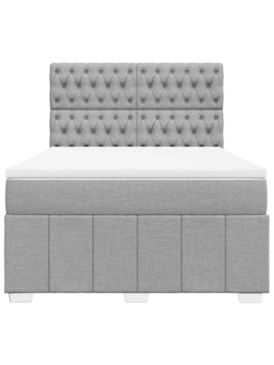 Box spring postel s matrací světle šedá 160 x 200 cm textil