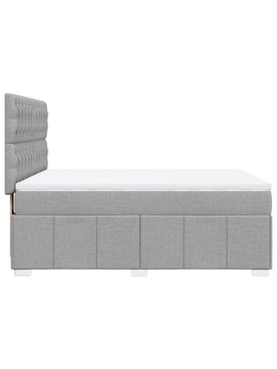 Box spring postel s matrací světle šedá 160 x 200 cm textil
