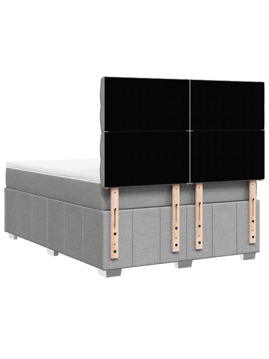 Box spring postel s matrací světle šedá 160 x 200 cm textil
