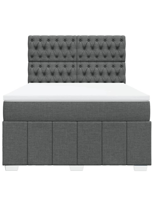Box spring postel s matrací tmavě šedá 160x200 cm textil
