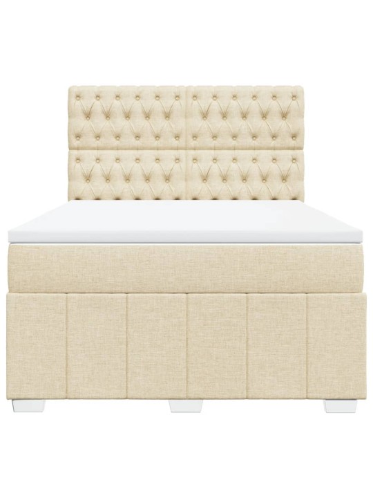 Box spring postel s matrací krémová 160x200 cm textil