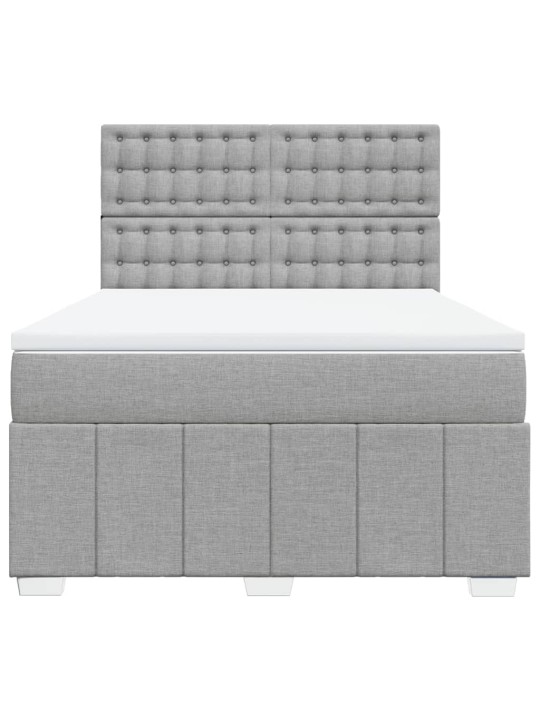 Box spring postel s matrací světle šedá 160 x 200 cm textil