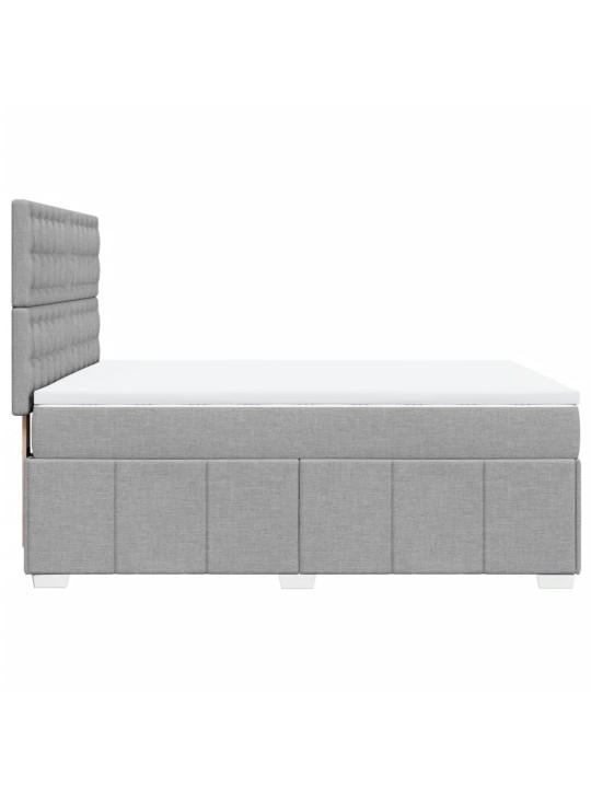 Box spring postel s matrací světle šedá 160 x 200 cm textil