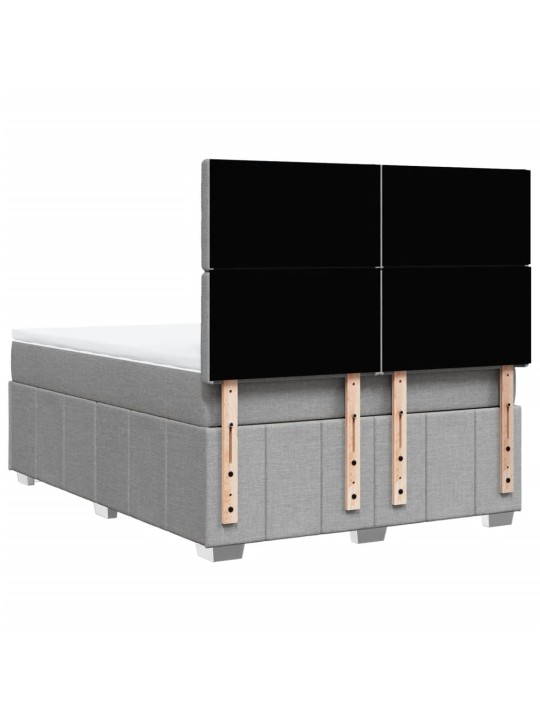 Box spring postel s matrací světle šedá 160 x 200 cm textil