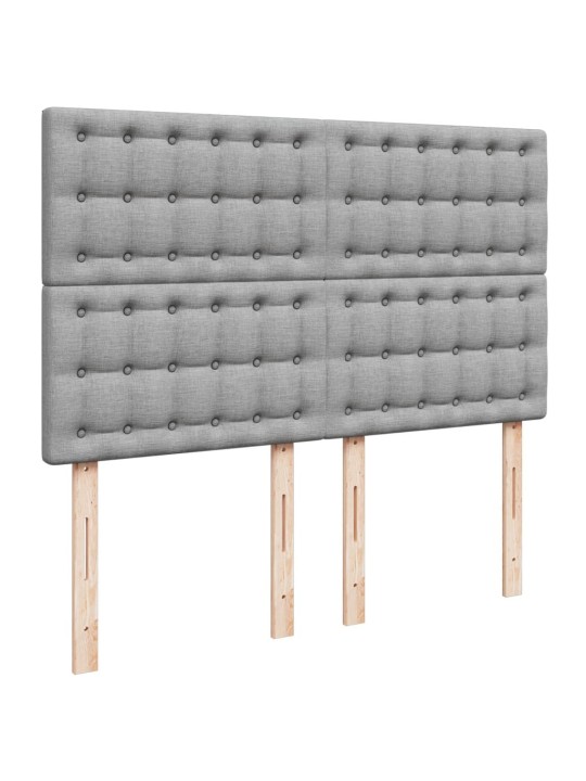 Box spring postel s matrací světle šedá 160 x 200 cm textil