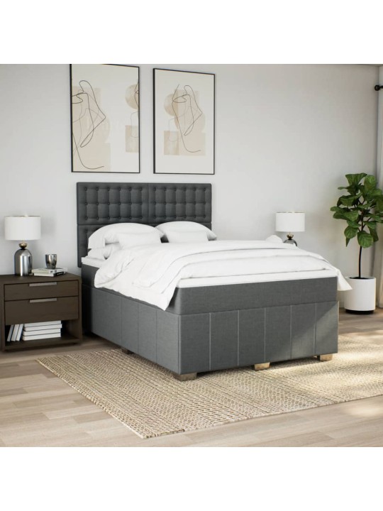 Box spring postel s matrací tmavě šedá 160x200 cm textil