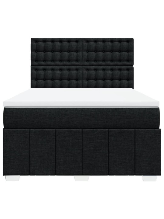 Box spring postel s matrací černá 160x200 cm textil