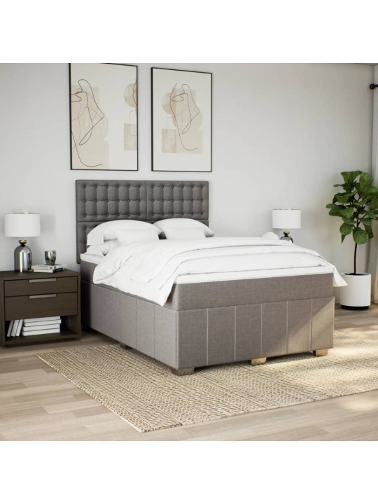 Box spring postel s matrací taupe 160x200 cm textil