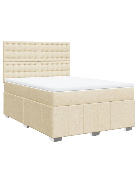 Box spring postel s matrací krémová 160x200 cm textil