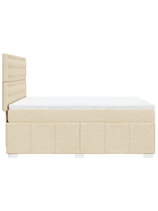Box spring postel s matrací krémová 160x200 cm textil