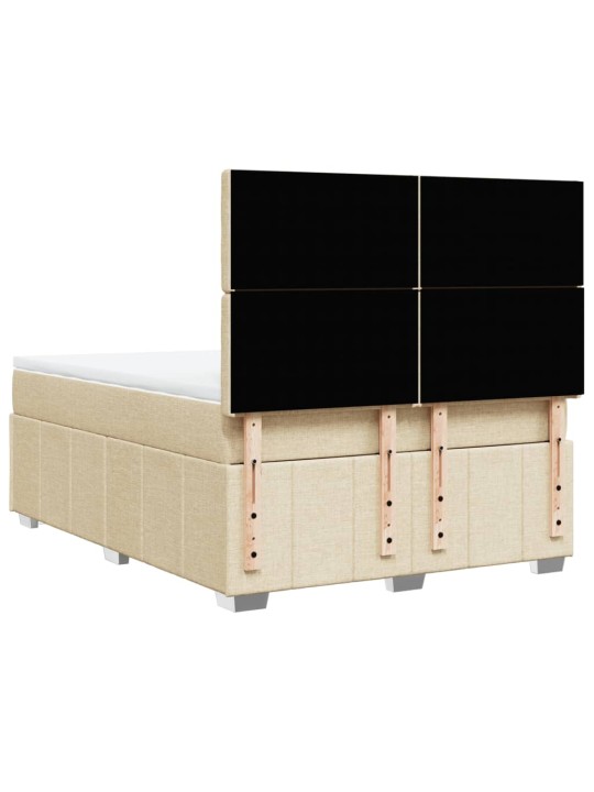 Box spring postel s matrací krémová 160x200 cm textil