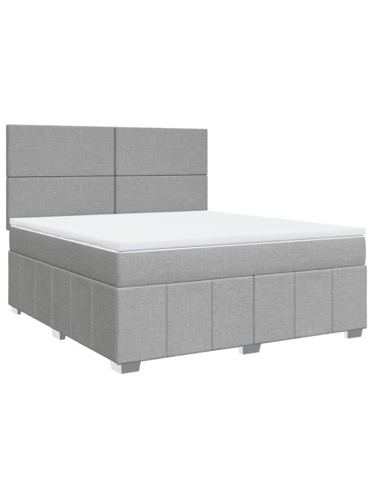 Box spring postel s matrací světle šedá 180 x 200 cm textil