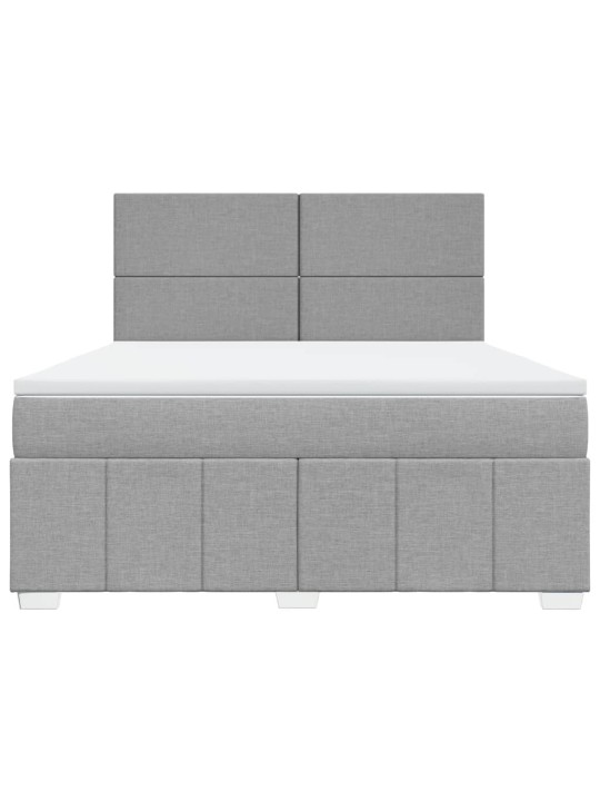 Box spring postel s matrací světle šedá 180 x 200 cm textil