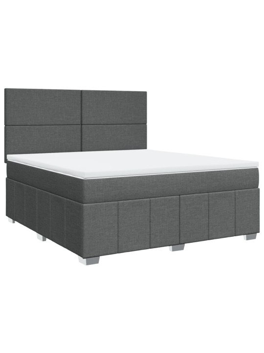Box spring postel s matrací tmavě šedá 180x200 cm textil