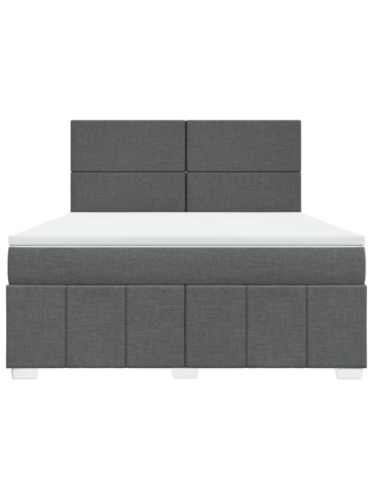 Box spring postel s matrací tmavě šedá 180x200 cm textil