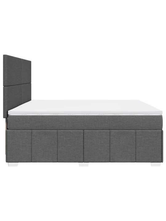 Box spring postel s matrací tmavě šedá 180x200 cm textil