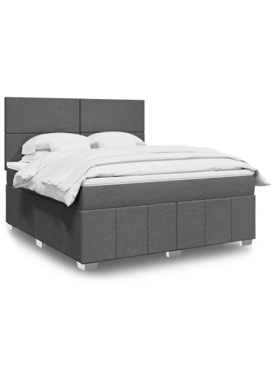 Box spring postel s matrací tmavě šedá 180x200 cm textil