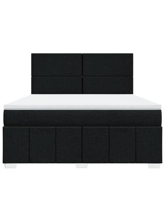 Box spring postel s matrací černá 180x200 cm textil