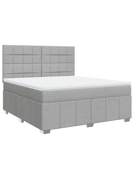 Box spring postel s matrací světle šedá 180 x 200 cm textil