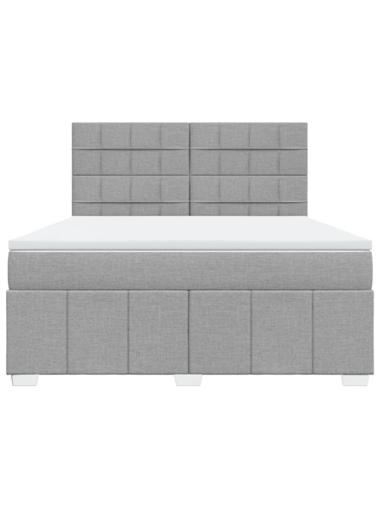 Box spring postel s matrací světle šedá 180 x 200 cm textil